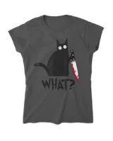 What Black Cat Murderous With Knife Tshirt