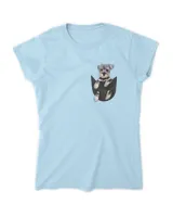 Womens Schnauzer Dog in Pocket Puppy Gifts V-Neck T-Shirt