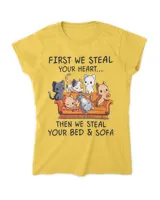 cat first we steal your heart then we steal your bed and sofa QTCAT261222A3