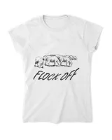 Flock Off Text With Vintage Style Sheep Illustration
