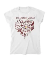 Dogs coffee Books heart I am simple woman