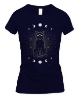 Crescent Moon And Cat Mystical Tarot Card Moon Cycle Graphic 1