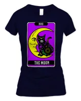 Crescent Moon And Cat Tarot Card Graphic The Moon