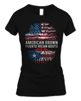 American Grown Puerto Rican Roots Vintage Puerto Rico Flag T-Shirt