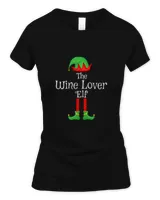 Wine Lover Elf Matching Family Group Christmas Party Pajama T-Shirt
