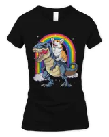 Funny Corgi Ride Dinosaur T Rex Cute Welsh Dog Pet Rainbow