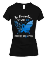 Diabetes Awareness Shirt In November We Wear Blue Butterfly