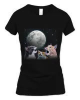 Cats Meowling At Moon Cat Lover Funny Space Art Kitten Joke