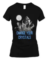 Gemstone Lovers Saying Charge Your Crystals Quartz Moon Art