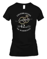 Womens Soulmates 42 Years of Marriage 42nd Wedding Anniversary V-Neck T-Shirt
