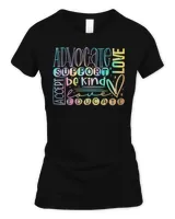 Advocate Love Support Accept Be Kind Autism Awareness Shirt