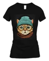 Hipster Cat With Glasses Feline Kitten Lover 579