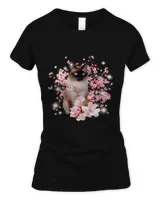 Cherry Blossom Siamese Cat Flowers Floral Siamese