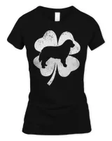 Womens Irish Shamrock Leaf Bernese Mountain Dog St. Patrick's Day V-Neck T-Shirt