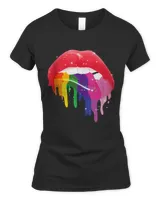 LGBT Glossy Rainbow Gay Pride Dripping Lips