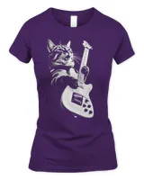 Rock Cat Playing Guitar Funny Guitar Cat