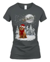 Goldendoodle Dog Under Moonlight Snow Christmas Pajama 7