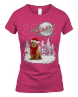 Goldendoodle Dog Under Moonlight Snow Christmas Pajama 7