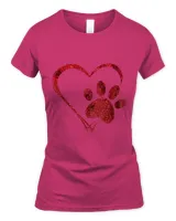 Valentines Day Heart Paws Funny Cat Dog Lover Adult Teenager