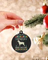 Rottweiler Merry Christmas Ornament - Holiday Home