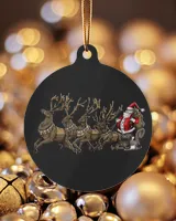 Santa Claus sitting on a reindeer-drawn sleigh Ornament - Dove Box