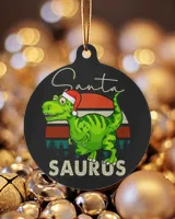 Santasaurus Christmas Ornament - Circle