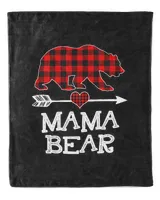 Mama Bear Christmas Pajama Red Plaid Buffalo Family Gift T-Shirt