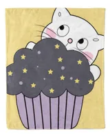 Cute cat with cupcake for cat lover