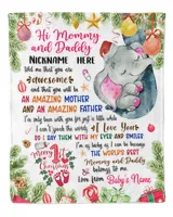 Personalized Hi MOMMY and DADDY 1st Christmas Elephant Cute girl, Gift from Grandma and baby for Newmom