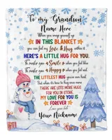 Personalized Winter Snowman To my Granddson Christmas Gift with Hug Quotes