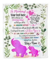 Personalized Hi Mommy and daddy Cute Baby Elephant Girl ,  Gift  for Newdad, Baby Shower Gifts