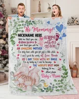 1st Mother's Day Gift, Gifts for New Mom, Personalized Hi MOMMY Cute Hand,  Gift  for Newmom,  Safari Baby Shower, Jungle Nursery Blanket