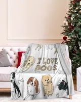 I Love Dogs Blanket - Pet Love Blanket