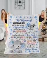 Blue Elephant Baby, Mother's Day Gift for New Mom from Grandma and baby , Safari Baby Shower, Jungle Nursery Blanket