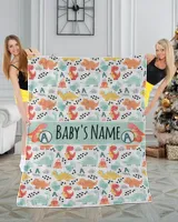 Personalized Kids Dinosaur Blanket, Custom Blanket, Kids Blanket with Name, Fleece Blanket Custom, Sherpa Blanket, Dinosaur Blanket Boys