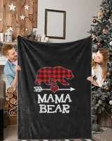 Mama Bear Christmas Pajama Red Plaid Buffalo Family Gift T-Shirt