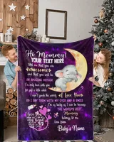 Personalized Hi MOMMY Cute Baby Elephant  , Galaxy Purple