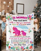 Personalized Hi Mommy Cute Baby Pink Elephant Girl ,  Gift  for Newdad, Baby Shower Gifts