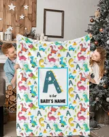 Personalized Kids Dinosaur Blanket, Custom Blanket, Kids Blanket with Name, Fleece Blanket Custom, Sherpa Blanket, Dinosaur Blanket Boys