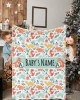 Personalized Kids Dinosaur Blanket, Custom Blanket, Kids Blanket with Name, Fleece Blanket Custom, Sherpa Blanket, Dinosaur Blanket Boys