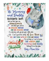 Personalized Hi MOMMY AND DADDY Elephant Cute Baby Boy ,  1st Chritmas Gift from Grandma and baby for Newmom, First Christmas gifts.