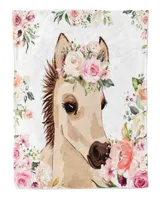 Horse - baby watercolor flowerart