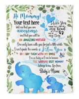 Personalized Hi Mommy and daddy Cute Baby Elephant boy ,  Gift  for Newdad, Baby Shower Gifts