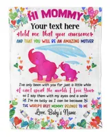 Personalized Hi Mommy Cute Baby Pink Elephant Girl ,  Gift  for Newdad, Baby Shower Gifts