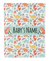 Personalized Kids Dinosaur Blanket, Custom Blanket, Kids Blanket with Name, Fleece Blanket Custom, Sherpa Blanket, Dinosaur Blanket Boys