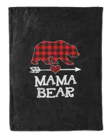 Mama Bear Christmas Pajama Red Plaid Buffalo Family Gift T-Shirt