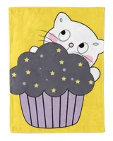 Cute cat with cupcake for cat lover