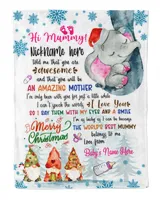Personalized Hi MUMMY Elephant Cute Baby Girl,  Chritmas Gift from Grandma and baby for Newmom SNOW THEMES WITH GNOMES Merry Christmas