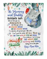 Personalized Hi MOMMY AND DADDY Elephant Cute Baby Boy ,  1st Chritmas Gift from Grandma and baby for Newmom, First Christmas gifts.