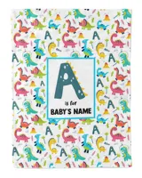 Personalized Kids Dinosaur Blanket, Custom Blanket, Kids Blanket with Name, Fleece Blanket Custom, Sherpa Blanket, Dinosaur Blanket Boys